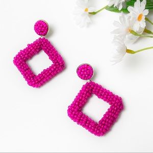 Pink Beaded Diamond earrings